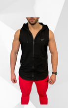 Load image into Gallery viewer, Full Zip Sleeveless Hooded Tank
