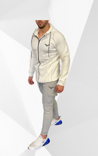 Load image into Gallery viewer, Saxony Zip-Up Hoodie Straight White
