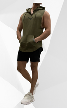 Load image into Gallery viewer, Proline Sleeveless Hooded Tank Scoop Khaki
