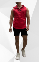 Load image into Gallery viewer, Proline Sleeveless Hooded Tank Scoop Red
