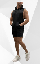 Load image into Gallery viewer, Proline Sleeveless Hooded Tank Scoop Black
