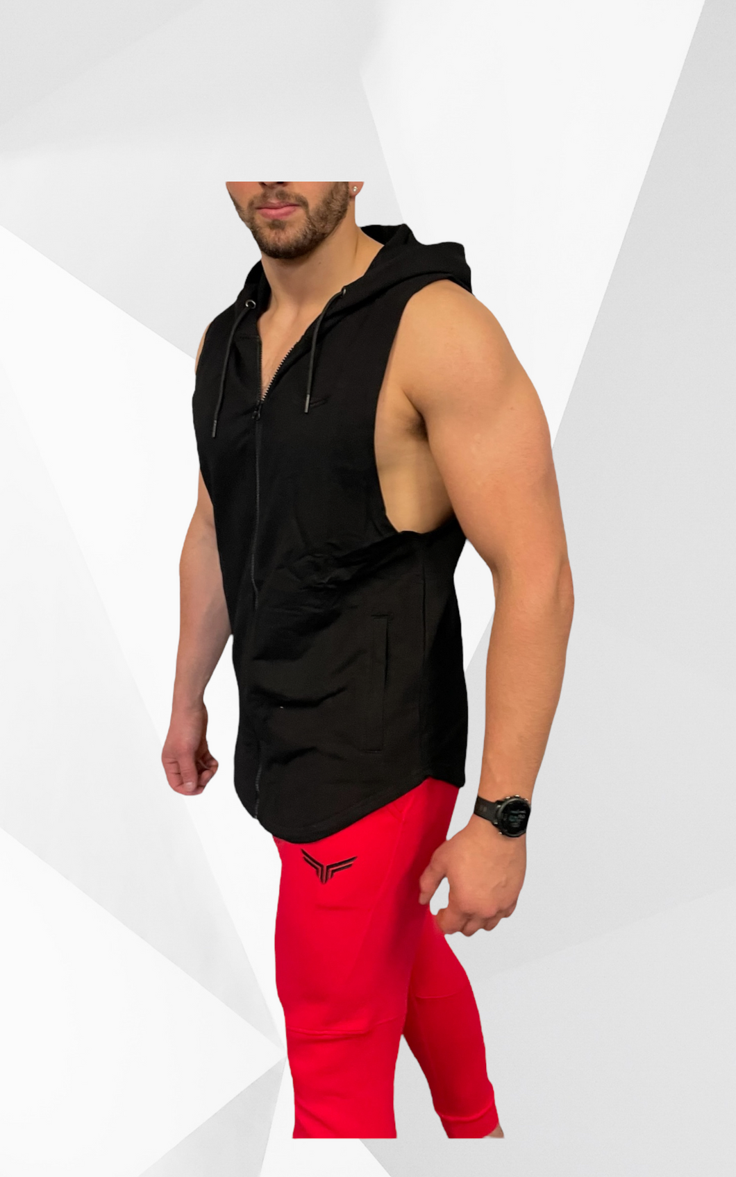 Full Zip Sleeveless Hooded Tank