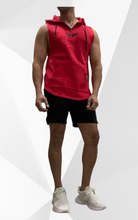 Load image into Gallery viewer, Proline Sleeveless Hooded Tank Scoop Red
